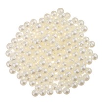 300Pcs 모조 진주 구슬 느슨한 스페이서 피어싱 비즈 DIY 찾기 5mm, 플라스틱, 베이지