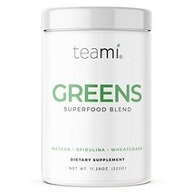 teami greens superfood 분말 면역 지원 보충제 슈퍼 그린 혼합 채소 성분의 슈퍼 그린 분말 맛있는 스무디 믹스를 위한 스피루리나 시금치 케일 및 아사이가 함유된