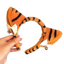 만화 호랑이 귀 머리 밴드 모피 고양이 귀 헤어 후프 테마 파티 헤어 밴드