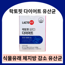 종근당 락토핏 다이어트 장용성 유산균 프로바이오틱스 다이어트유산균 체지방감소 다이어트보조제 똥배유산균다이어트 뱃살빠지는유산균 복부비만유산균 살빠지는유산균, 30캡슐, 12g, 2개