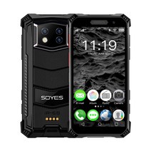 SOYES10 MAX 4GB RAM 128GB ROM 미니 투박 스마트폰 IP68 방수 안드로이드 10.0 옥타코어 휴대폰 듀얼 4G LTE 2400mAh 휴대폰, 블랙