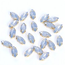 7x15mm 말 눈 오팔 크리스탈 녹색 수지는 금 발톱으로 모조 다이아몬드에 바느질 돌, 블루 오팔, 7x15mm-50pcs