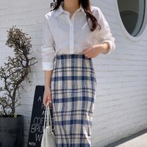 [바보사랑] 여자 얇은 린넨 코튼 남방 솔리드 셔츠[옷자락]