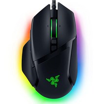 Razer 바실리스크 V3 커스터마이징 게이밍 마우스 클래식 블랙 26000 DPI 옵티컬 센서 크로마 RGB 조명 11개의 프로그래밍 버튼 고속 스크롤 휠, Mouse + Mouse Mat