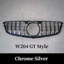 벤츠 다이아몬드그릴 세로그릴 for mercedes benz w204 그릴 c class 2007-2014 c180 c200 c250 c300 c350 sport 프론트 범퍼, GT 크롬 실버