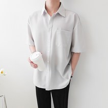 레인보우 스탠다드 포켓 오버핏 쿨 반팔 남방 셔츠(11color)