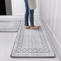 WEZVIX 주방 매트 피로 방지 러그 미끄럼 1.3cm(1/2인치) 방수 스탠딩 2개 쿠션 및 가정 사무실 싱크대 세탁실용 편안한 바닥 그레이, White