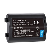니콘배터리 en-el18d en-el18d enel18d 10.8v 3350mah 니콘 z9 d800 d4 d4s d5 d6용 충전식 리튬 배터리 호환, 배터리 1개