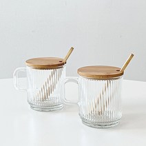 홈 카페 오로라 손잡이 투명 예쁜 아이스 아메리카노 잔 물컵 유리컵 2세트