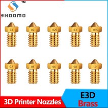 SHOOMO3D 프린터 압출기 황동 노즐 프린트 헤 175mm 30mm 필라멘트 E3D V5 V6 Anet 8 Anycubic i3, 3.0-0.6mm_2 Pcs