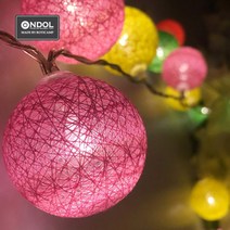 LED 코튼볼 가랜드 컬러