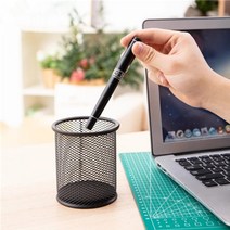 펀칭 필통 멀티 컬러 오피스 원형 사각 철필통, silver