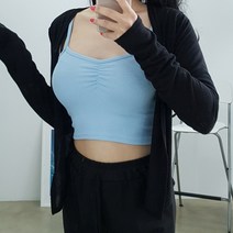 글램라인 쫀쫀 가슴셔링 골지 크롭나시 5색 민소매/나시