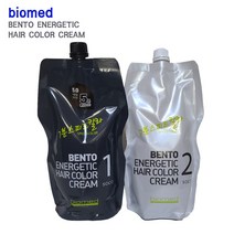 바이오메드 벤토나이트 7분스피드 헤어칼라크림500g(정품)-3종중, 1.0 블랙, 1개