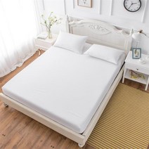 슈퍼싱글침대 프레임 침대 시트 탄성 싱글 트윈 전체 퀸 킹 더블 슈퍼 사이즈 소프트, 01 WHITE