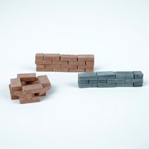 리얼 미니어처 만들기 미니 벽돌 하우스 DIY 작은 벽난로 브릭, 옵션A - 적색 직사각형 벽돌 50개