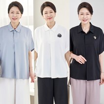 로즈맘 엄마옷 로즈맘 다민오픈카라인견블라우스/중년여성블라우스 할머니블라우스 5060 60대엄마옷
