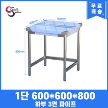고급형 STS 304 포스코정품 업소용작업대 1단작업대 900 (폭400) 스텐선반 주방작업대, 뒷빽필요없음, 600mm