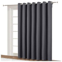 NICETOWN Thermal Patio Door Curtains - Gery Blackout Room Darkening Door Blinds for Sliding Glass wi, 1