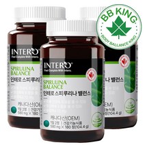 비비킹 인테로 대용량 타블렛 캡슐 스피루리나 밸런스 피부 건강 에좋은 영양제 블루피코시아닌 스피리루나 스피루니아 스피루니나 스피루나 스피룰리나 식약처 인증 건강기능식품 캡슐, 스피루리나 3통(9개월분)