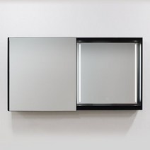 LED조명거울 슬라이딩 욕실장 1200x600 - 도어 좌 우 타입 옵션