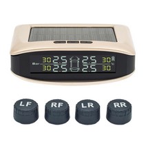GHSHOP 태양열 및 USB 충전 TPMS 스마트 무선 타이어 압력 모니터 시스템은 트럭 압력 게이지에 적합 안전 운전 피로 운전, 외부의, 98x80x32mm, 플라스틱, 외부의, 1개