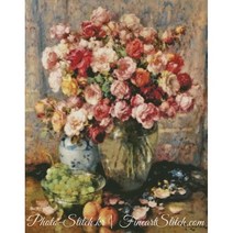 포토스티치 십자수명화도안-Still Life with Roses /Toussaint