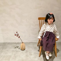 트렌디한아빠 여아 빈티지 한복 퓨전 개량 실생활 초등 키즈 이쁜 추석 땡땡이 한복원피스