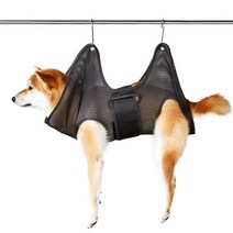 강아지 미용 거치대 의자 해먹 받침대 dog hang hammock 통기성 억제 목욕, 검은색, l