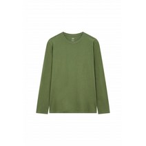 GAP Adults 남성 솔리드 코튼 롱 슬리브 티셔츠_파티그 2209556010100027 262125