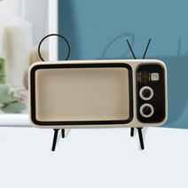 제이룸 레트로 TV 핸드폰 거치대 책상 스탠드 탁상 감성 인테리어 소품 스마트폰 휴대폰, 오렌지