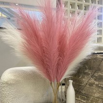 HIFIAR 홈데크 감성 핑크뮬리 인조 갈대 대형 팜파스 조화, 화이트(1P) 83cm