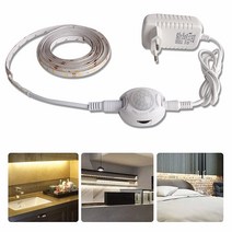 SMD2835 방수 LED 스트립 모션 센서 빛 Tira LED 220V 12V 자동 ON/OFF 유연한 네온 테이프 1M 5M Ledstrip 전원 공급 장치, 웜 화이트_벨기에