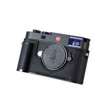 WHKoowl 지원 Leica 라이카 M11 카메라 케이스 프랑스 epsom 커프 스킨 + 메탈베이스 + 메탈그립 수제가죽 프랑스 epsom 카프 스킨+메탈 카메라 하프 케이스 스타일리쉬 방수 방진 (블랙)