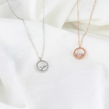 주얼리h 써지컬스틸 반큐빅써클 목걸이