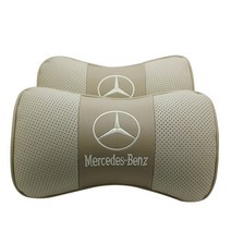 오토데코 벤츠(BENZ) 차량용 목쿠션 기능성 목베개 가죽쿠션 벤츠 악세사리, 벤츠 가죽목쿠션:베이지(낱개1개가격)