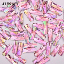 아쿠아씰 아쿠아 블루 크리스탈 플랫 백 라인석 아플리케 아크릴 보석 접착제 사각형 돌 스크랩북 납유리, Pink AB