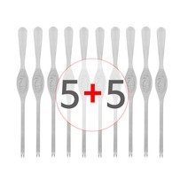 [5+5] 대개포크 (게포크 B타입 대형 -실버 5개+5개=10개묶음) 포크 10P 스텐 게살 랍스타 꽃게 대게 홍게 킹크랩 게 속살 호두 주방 포크