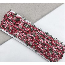 의류 재봉 천수용성 폴리에스터 꽃 자수 레이스 트림 리본 DIY 바느질 공예 패브릭 의류 2 야드, 01 red