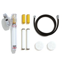 늘씀 비타민 필터 샤워기 헤드 1개 + 리필 3종 세트 + 항균 PVC 샤워호스 2m 블랙 1개