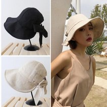 바캉스 버킷햇 챙모자 뒷 리본 예쁜 여름 버킷햇