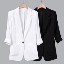 Happy Shopping 여름기본 자켓 린넨 반팔 빅사이즈 CE0112