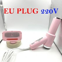 펫드라이룸 렌탈 샤오미펫드라이룸 개건조기 110v 220v 2-In-1 빗 애완 동물 헤어 드라이어 고양이 강아지, 03 pink EU PLUG 220V