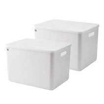 락앤락 선반정리 수납함 18L, 2개, 아이보리