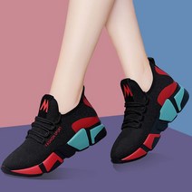 댄스슈즈 에어로빅화 라인댄스화 재즈화, 37, HN009블랙레드사계절싱글슈즈작은발과살사이즈업