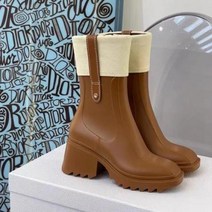 레인부츠 반 앵글 헌터 여름 발목 부츠 튜브 두꺼운 바닥 영국 장화 남녀 공용 플러스 사이, Chocolate+37