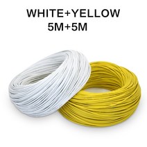 실리콘 와이어 및 케이블 10AWG 12AWG 14AWG 16AWG 18AWG 20AWG 2.5mm 0.75 평방 밀리미터, [04] Yellow White, [01] 22 AWG 0.3mm, [01] 10m