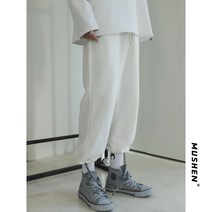 주니어트레이닝바지 가을 그레이 위 바지남자 트렌드 건달카리스마 와이드 루즈핏 드로스트링 조거 번호를맞추다 1128768339