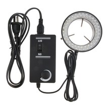 YSSHOP 스테레오 비디오 현미경 카메라 용 조정 가능한 62mm 60 LED 링 라이트 조명기, 설명, 블랙, 설명