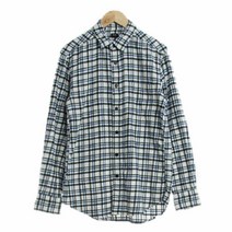 유니클로 화이트블랙 체크 면 포켓셔츠 공용 S [90] 0685
